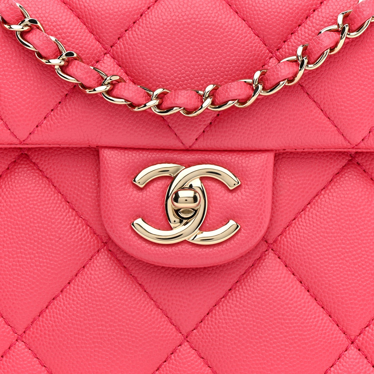 Chanel Caviar Quilted Mini Retro Twist Top Handle Flap Pink 8 of 12