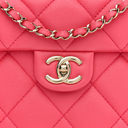Chanel Caviar Quilted Mini Retro Twist Top Handle Flap Pink 8 of 12