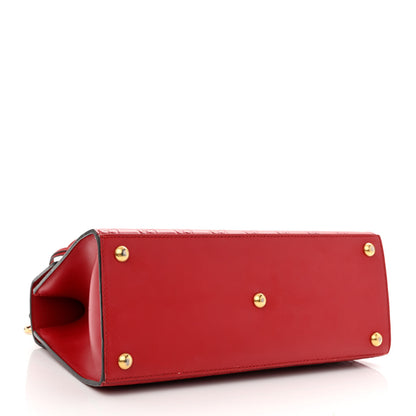 Gucci Guccissima Signature Small Padlock Top Handle Bag Hibiscus Red 4 of 11