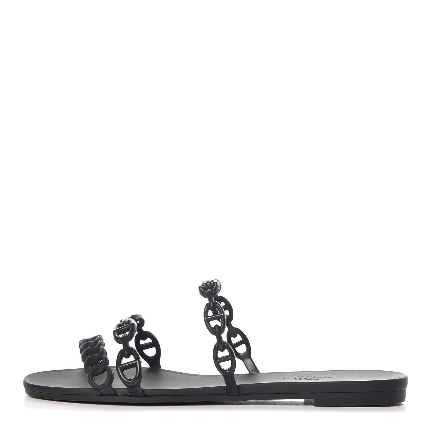 Hermes Rubber Chaine d'Ancre Rivage Sandals 37 Black 1 of 8