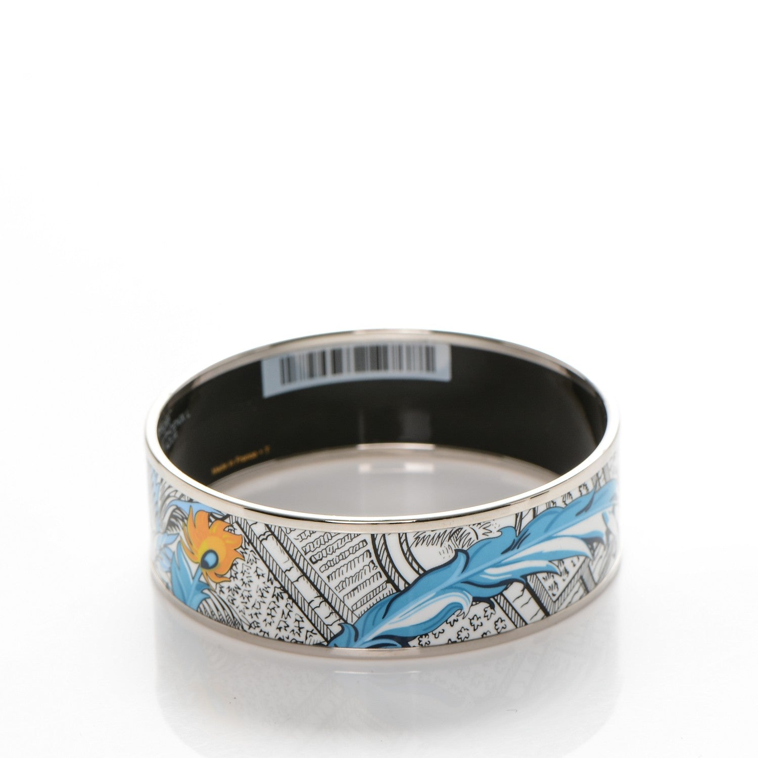 Hermes Enamel Printed Wide Mythiques Phoenix Bracelet 65 Pollen Azur 3 of 7