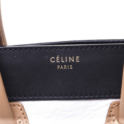 Celine Smooth Calfskin Shrunken Lambskin Micro Tri-Color Luggage White 8 of 14