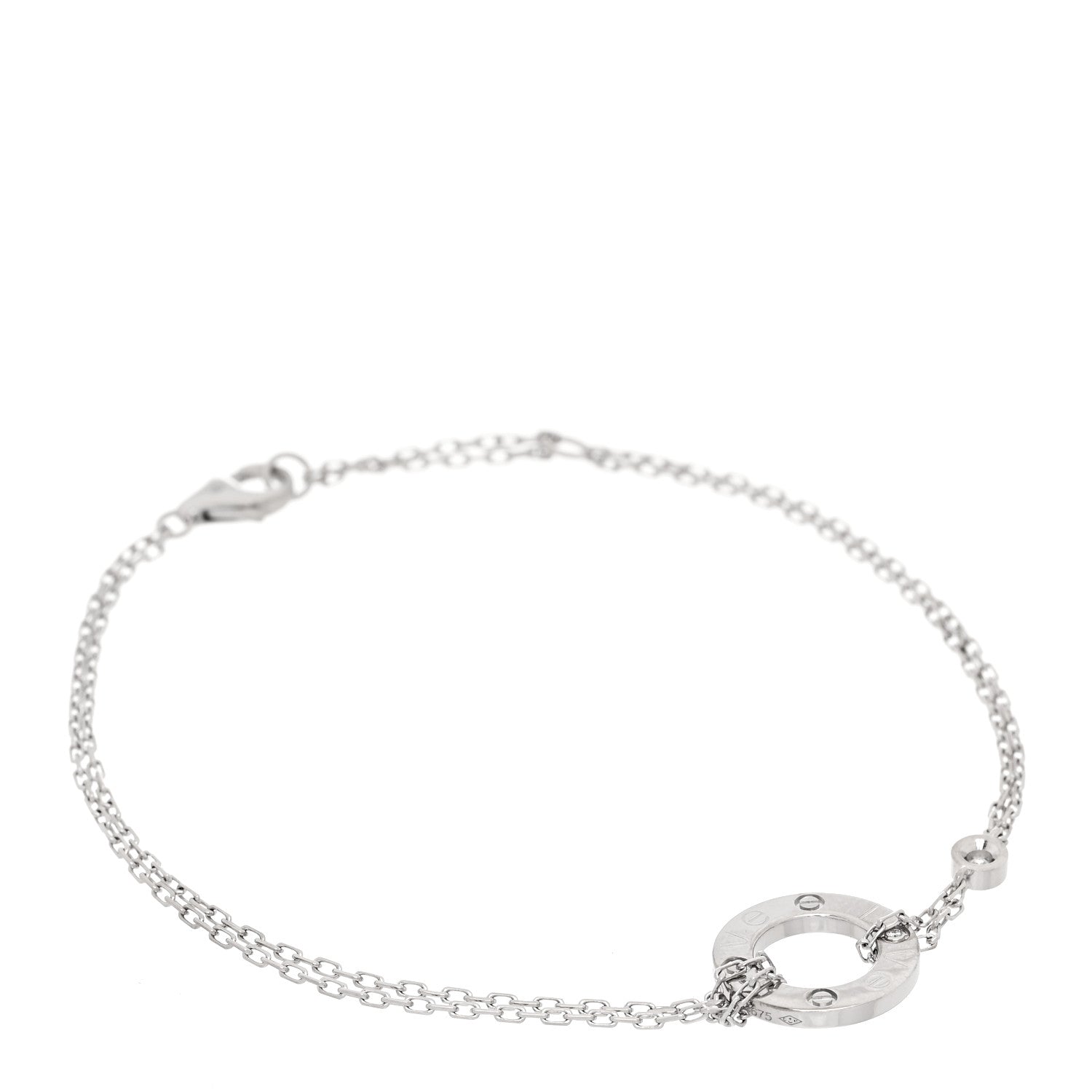 Cartier 18K White Gold Diamond LOVE Bracelet 1 of 5