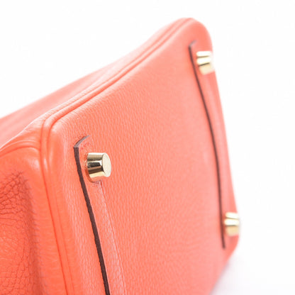 Hermes Taurillon Clemence Birkin 25 Orange Poppy 24 of 25