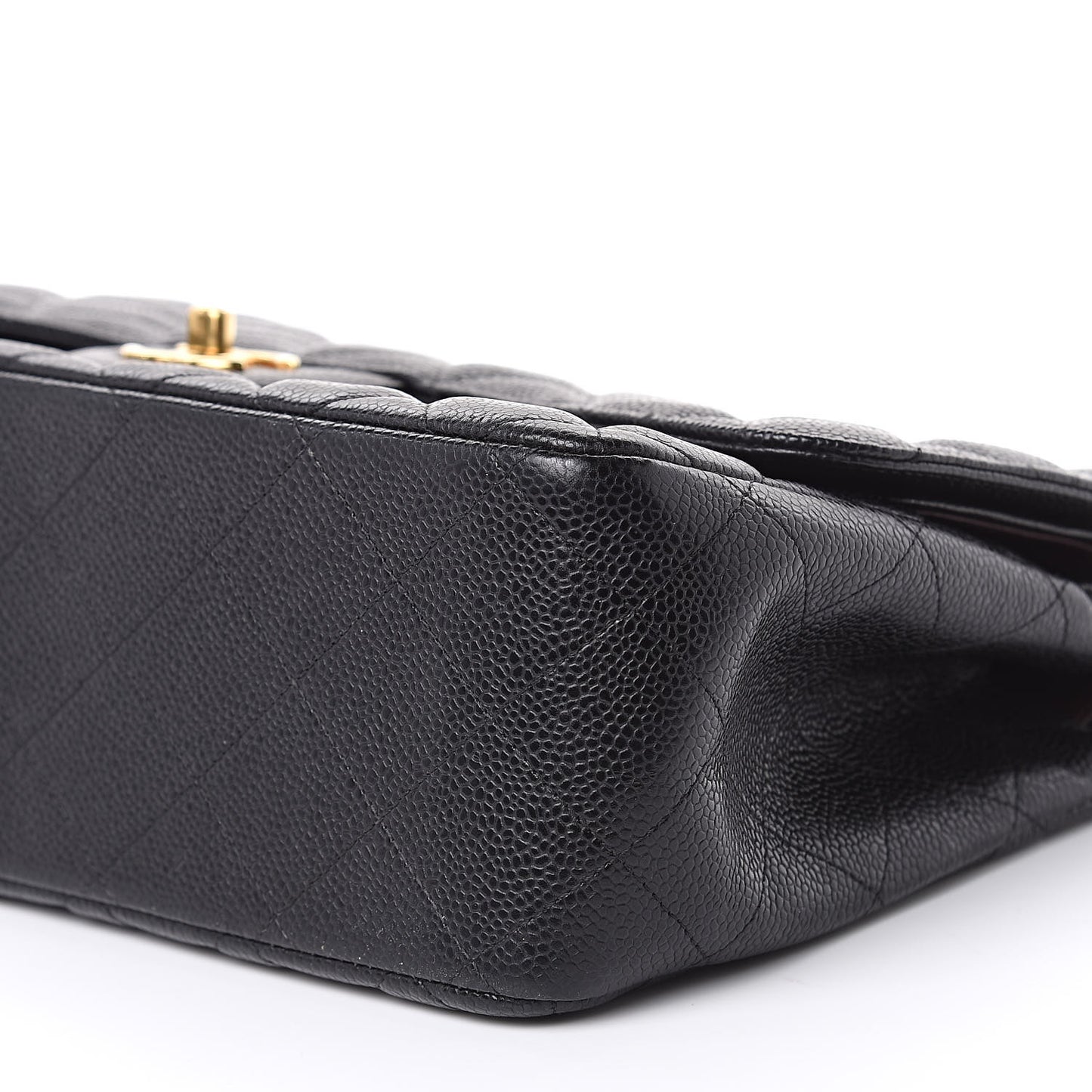 Caviar Quilted Jumbo Double Flap Black