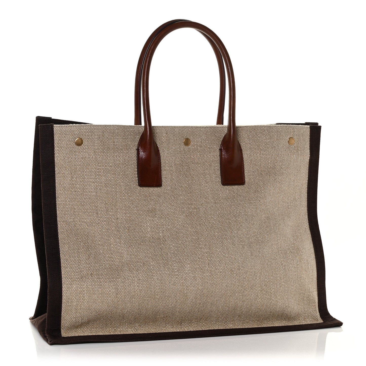 Linen Calfskin Rive Gauche Tote Natural