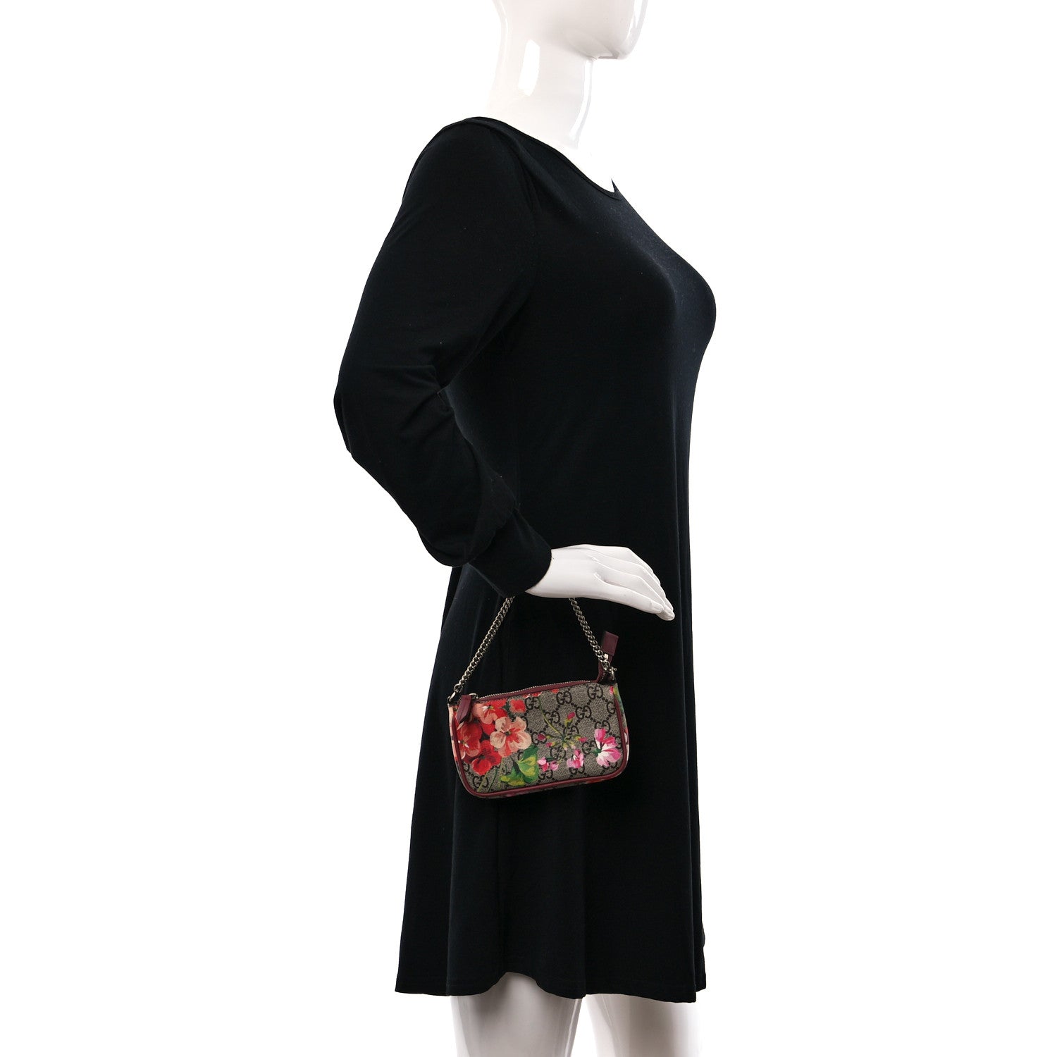 Gucci GG Supreme Monogram Blooms Mini Chain Bag Beige Multicolor Dry Rose 2 of 10