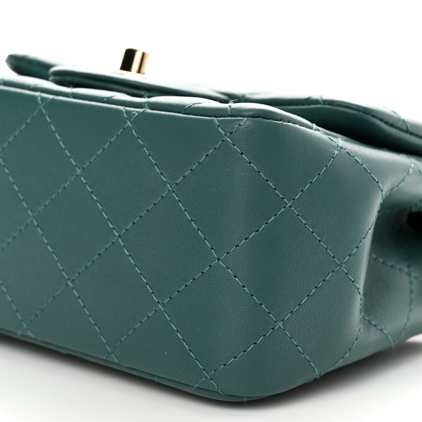 Lambskin Quilted Mini Square Flap Green
