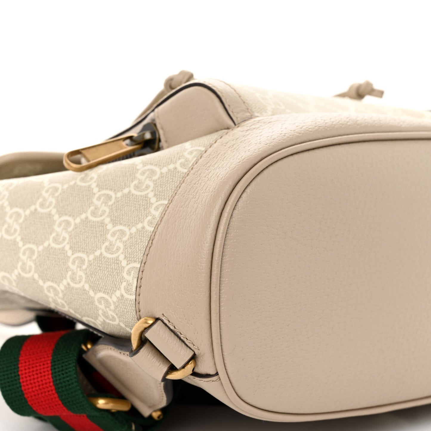 GG Supreme Monogram Azalea Calfskin Retro Interlocking G Buckle Backpack Beige Mystic White