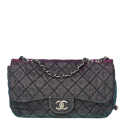 Chanel Iridescent Glitter Fabric Jumbo Single Flap Multicolor 1 of 16