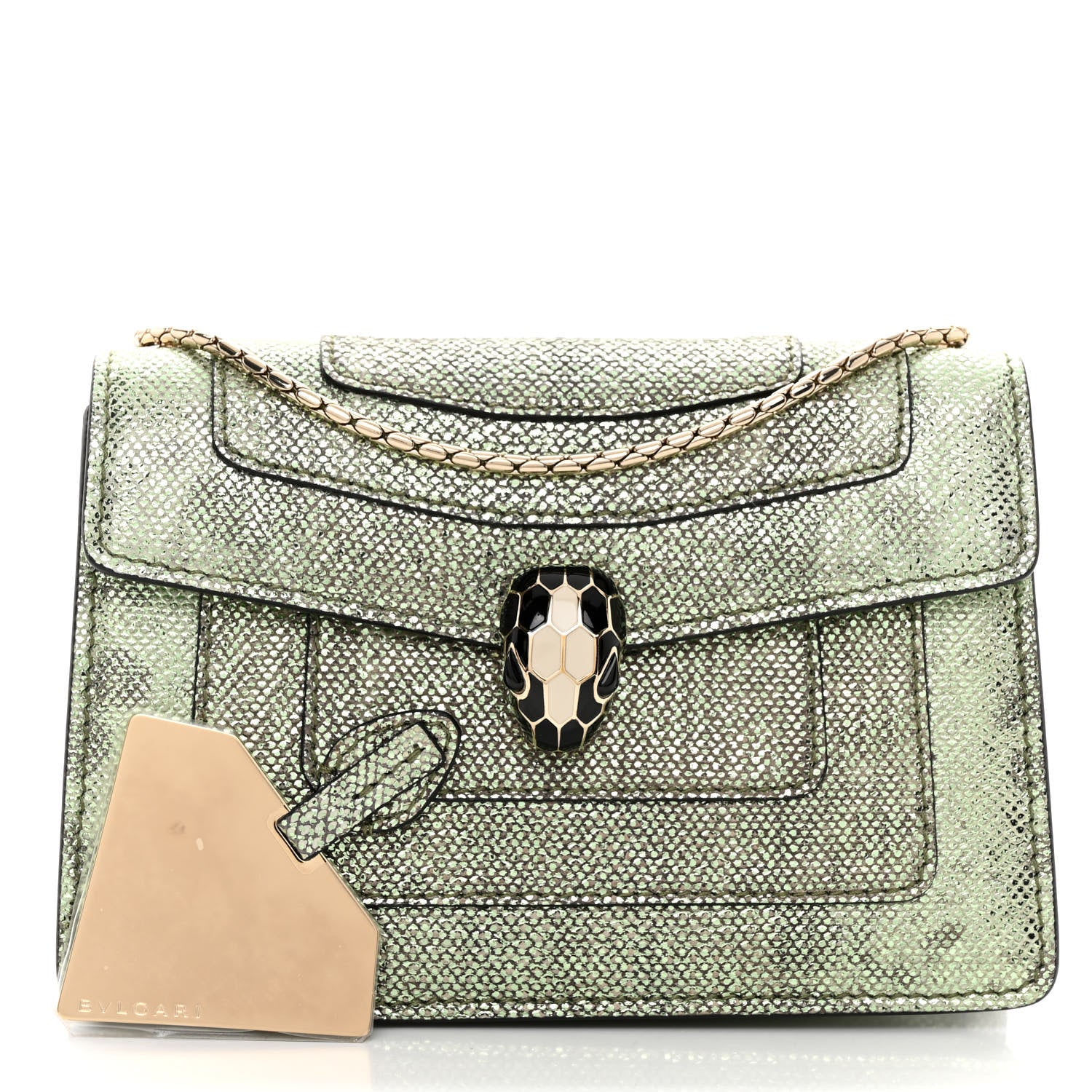 Bulgari Metallic Karung Serpenti Forever Crossbody Mint 1 of 9