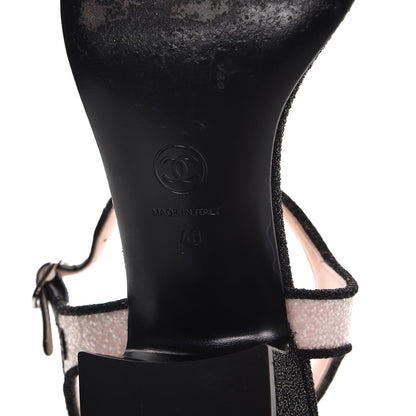 Chanel Fantasy Fabric Lurex Sandals 40 Pink Black 13 of 16