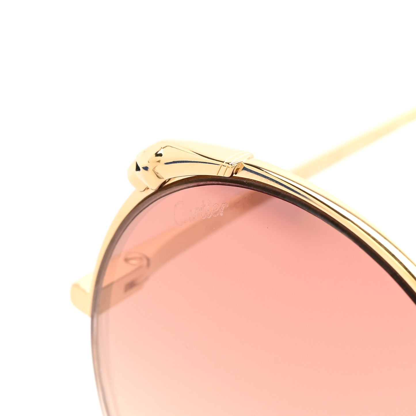 Panthere De Cartier Round Sunglasses CT0149S Gold Pink