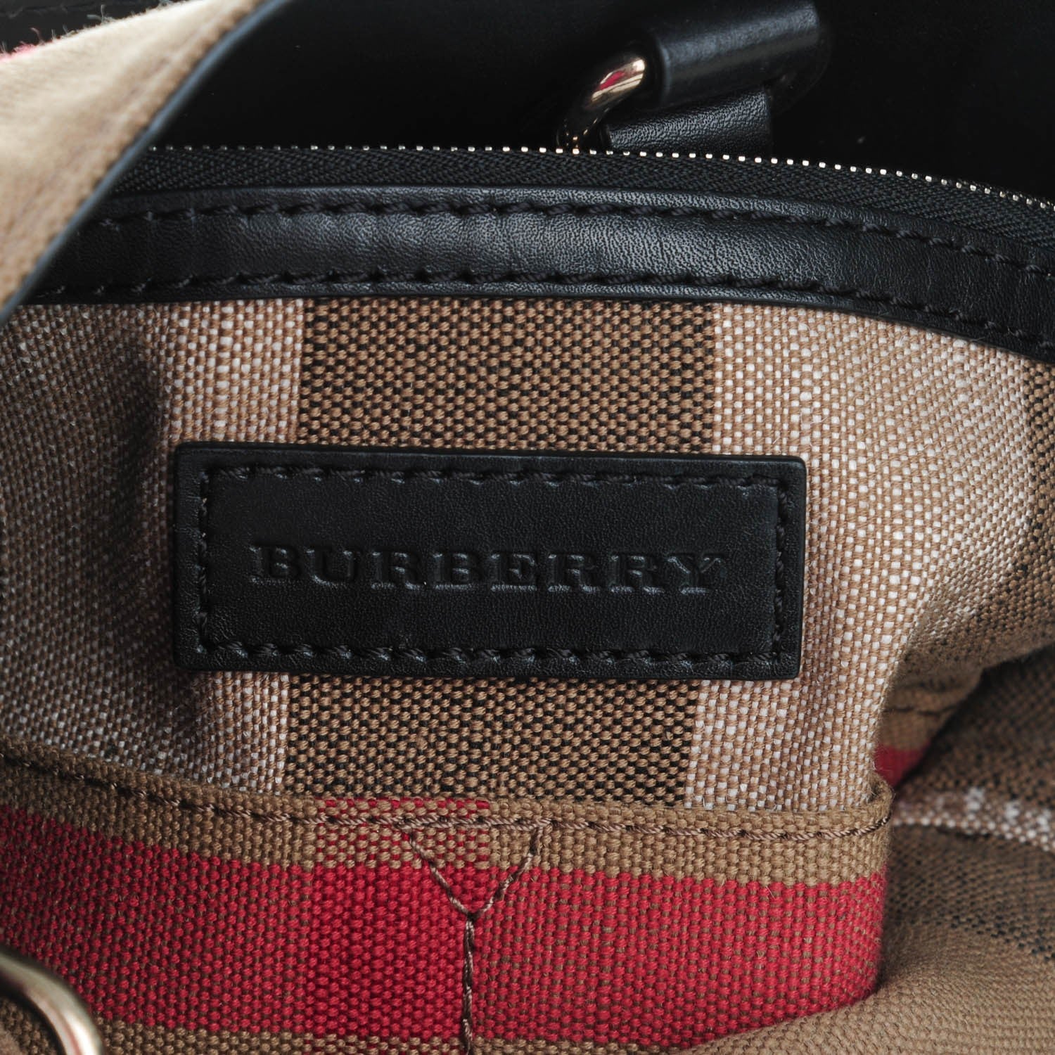 Burberry Canvas Mega Check Medium Susanna Hobo Black 6 of 8
