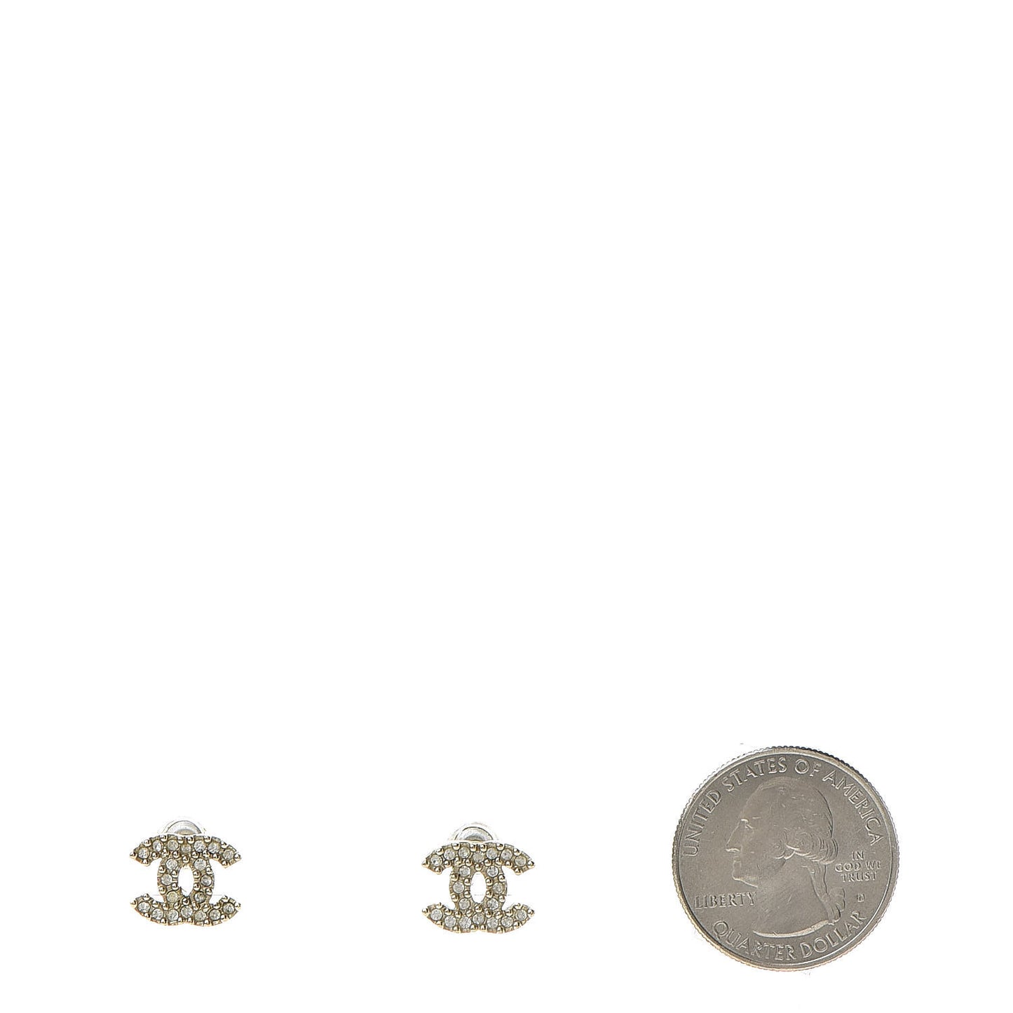 Crystal Mini Timeless CC Earrings Gold