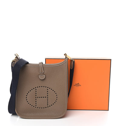 Hermes Taurillon Clemence Amazone Evelyne TPM Etoupe Bleu Indigo 10 of 10