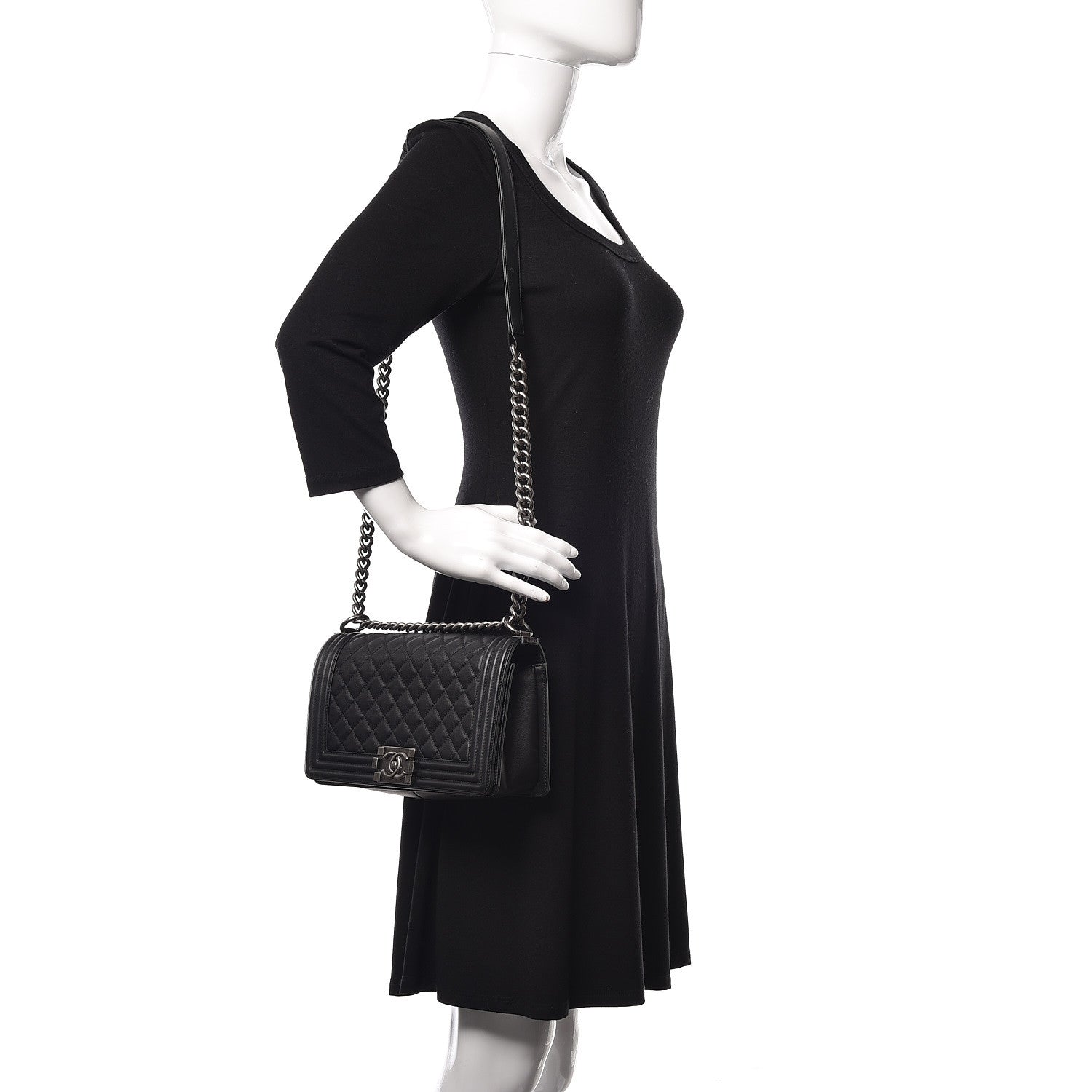 Chanel Calfskin Quilted Medium Boy Flap Black 2 of 10