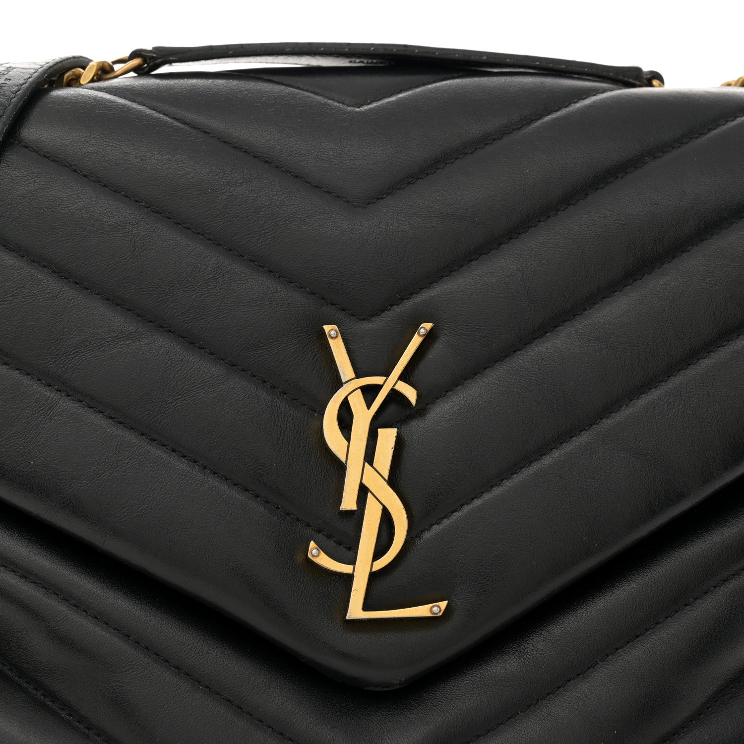 Saint Laurent Calfskin Y Quilted Monogram Medium Loulou Chain Satchel Black 8 of 13