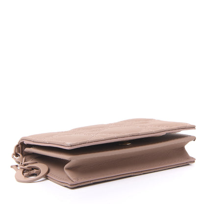 Christian Dior Ultra Matte Calfskin Cannage Small Lady Dior Flap Card Holder Beige 3 of 10