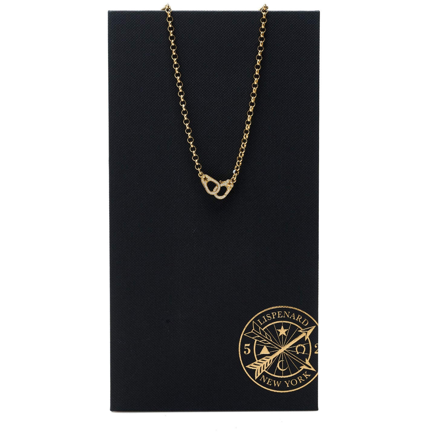 18K Yellow Gold Diamond Heavy Belcher Sister Hook Chain Necklace
