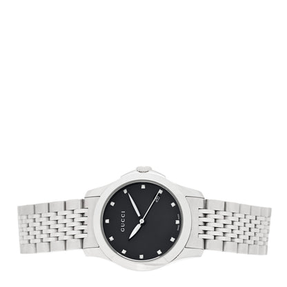 Gucci Stainless Steel Diamond 27mm G-Timeless Quartz Watch Black 2 of 5