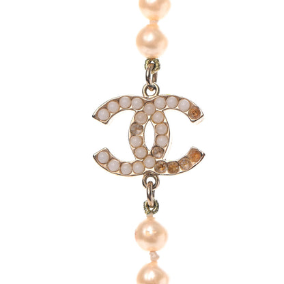 Chanel Graduated Pearl CC Long Necklace Light Gold 4 of 5