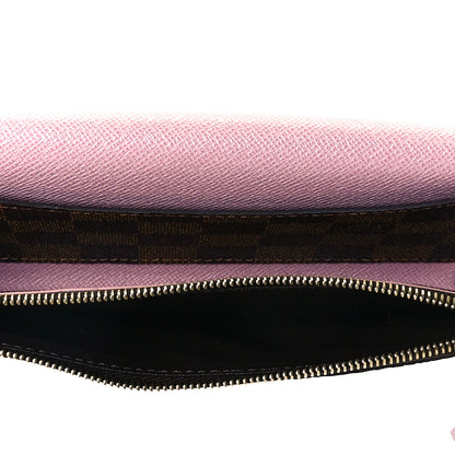 Louis Vuitton Damier Ebene Emilie Wallet Rose Ballerine 6 of 8