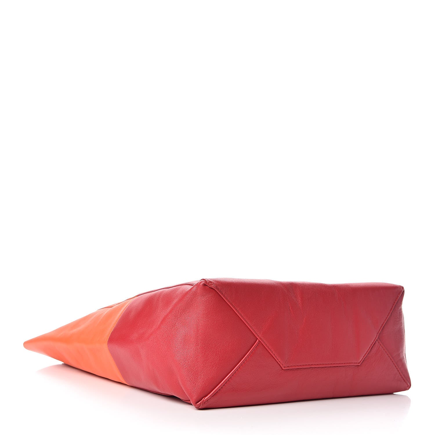 Celine Lambskin Vertical Bi-Cabas Orange Magenta 4 of 11