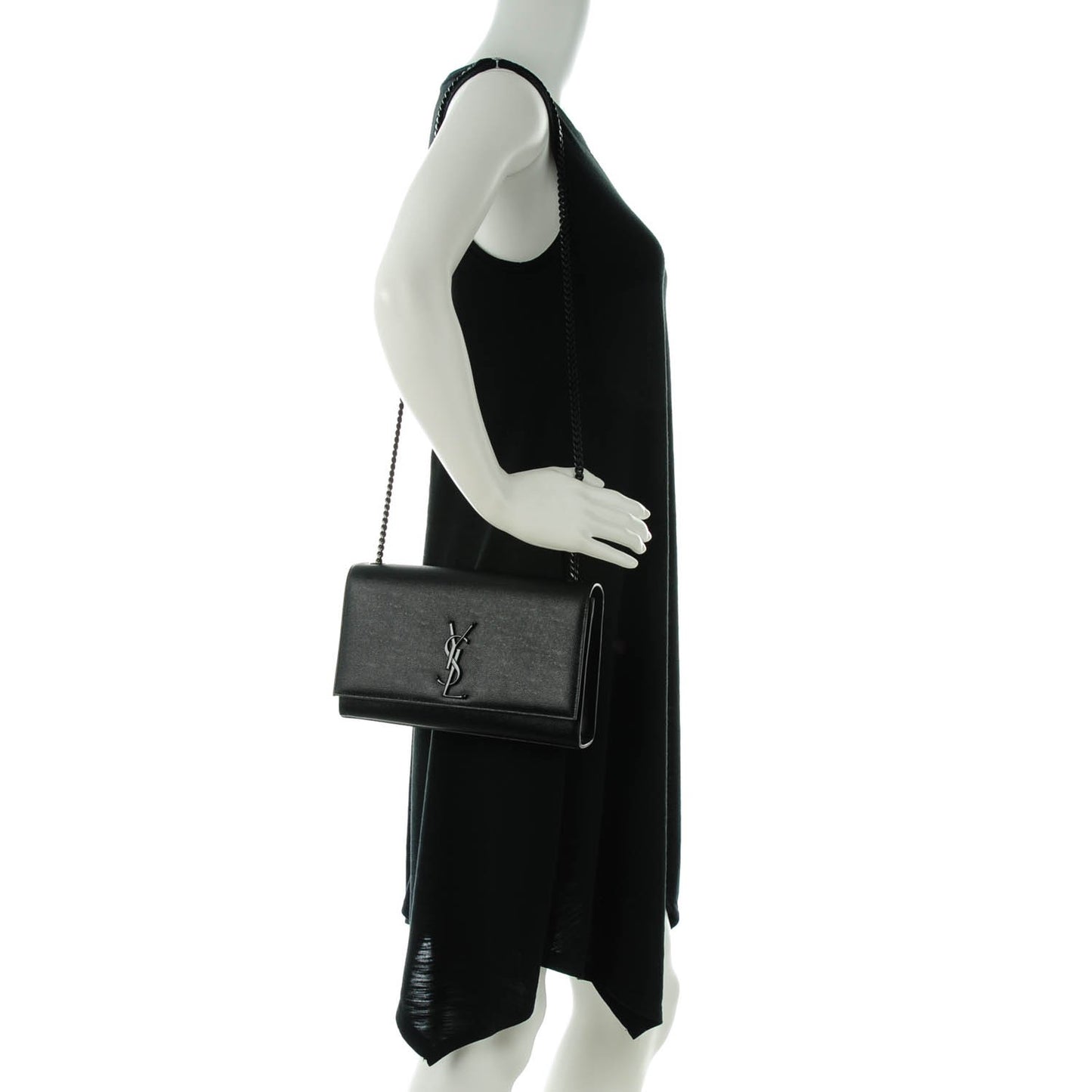 Grain De Poudre Medium Classic Monogram Satchel Black