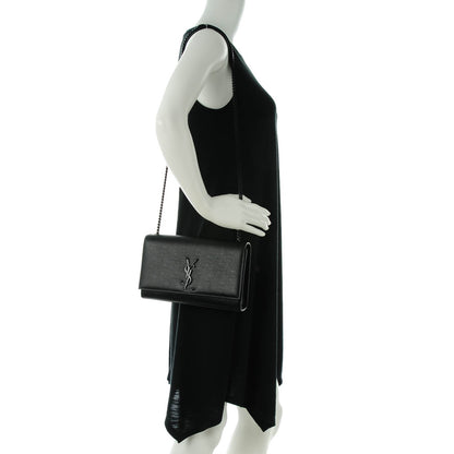 Saint Laurent Grain De Poudre Medium Classic Monogram Satchel Black 2 of 7