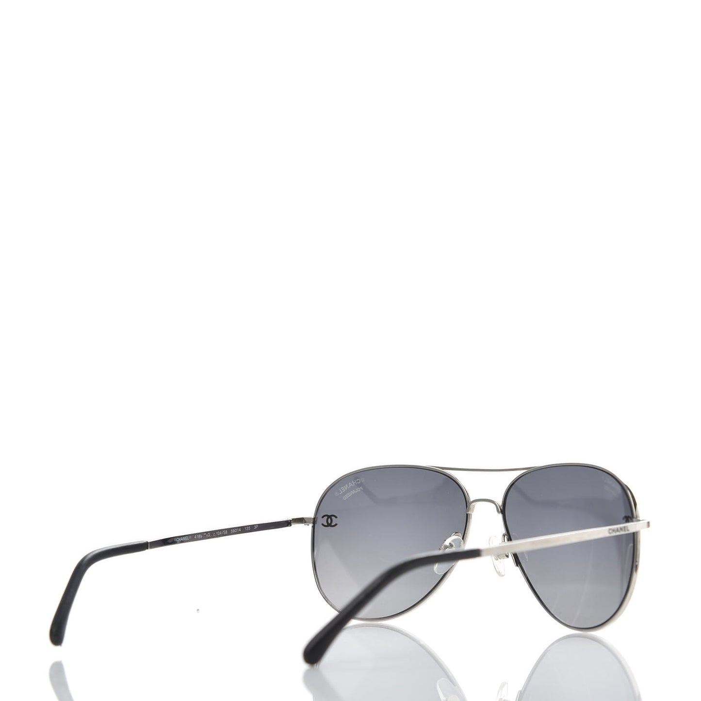 Polarized CC Aviator Sunglasses 4186-T-Q Silver