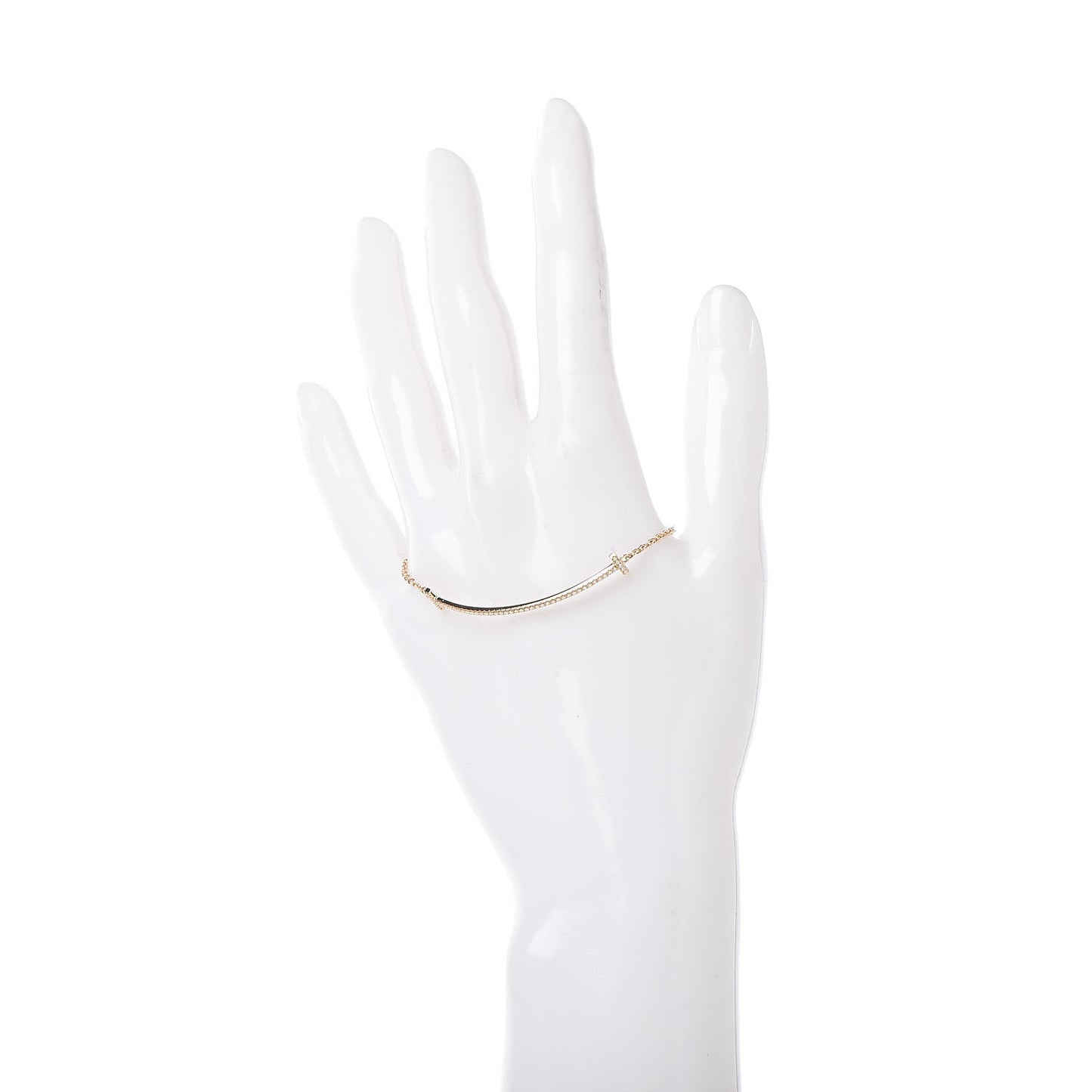 18K Yellow Gold Diamond T Smile Bracelet