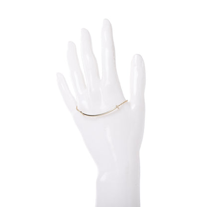 Tiffany 18K Yellow Gold Diamond T Smile Bracelet 2 of 7