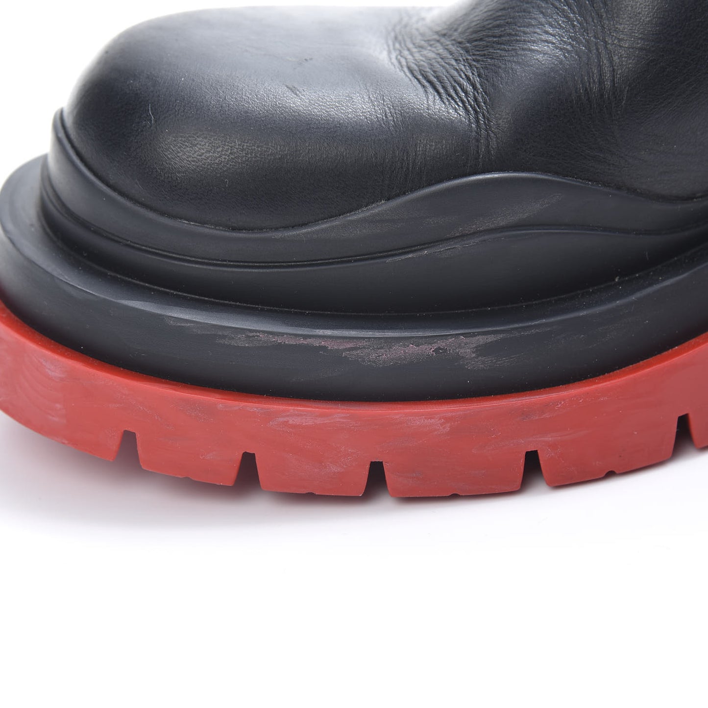 Calfskin The Tire Chelsea Boots 40 Black Bright Red
