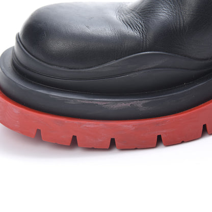 Bottega Veneta Calfskin The Tire Chelsea Boots 40 Black Bright Red 8 of 11
