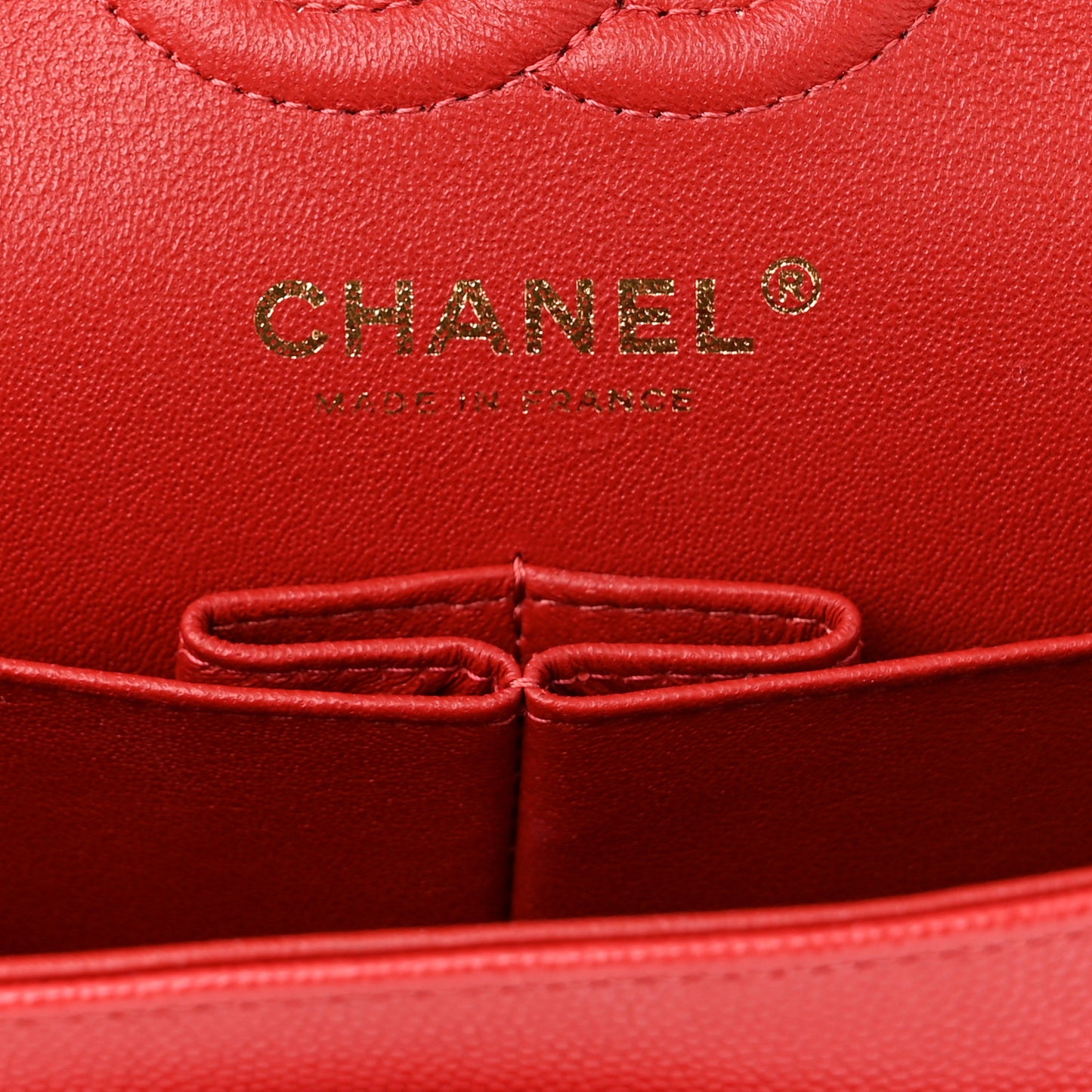 Caviar Quilted Medium Double Flap Red
