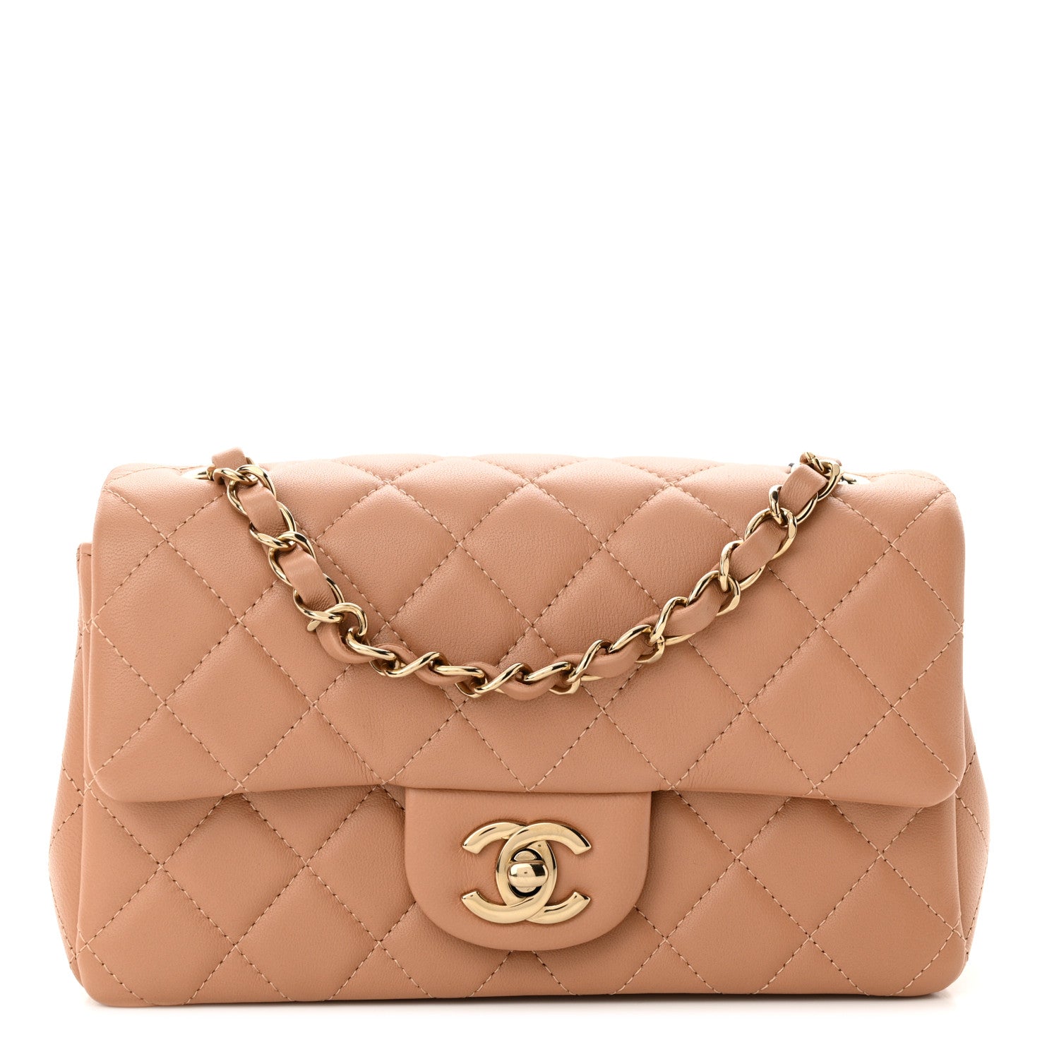 Chanel Lambskin Quilted Mini Rectangular Flap Brown 1 of 11