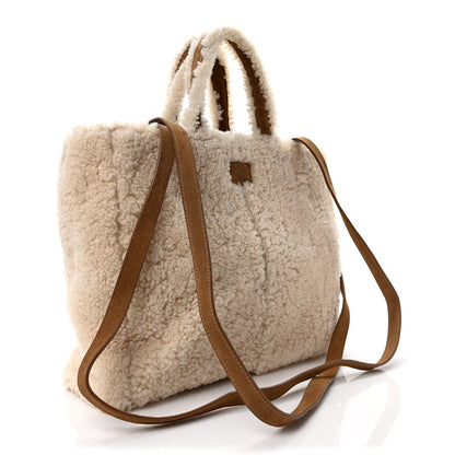 Telfar X UGG Suede Shearling Medium Shopping Bag Natural 3 of 11