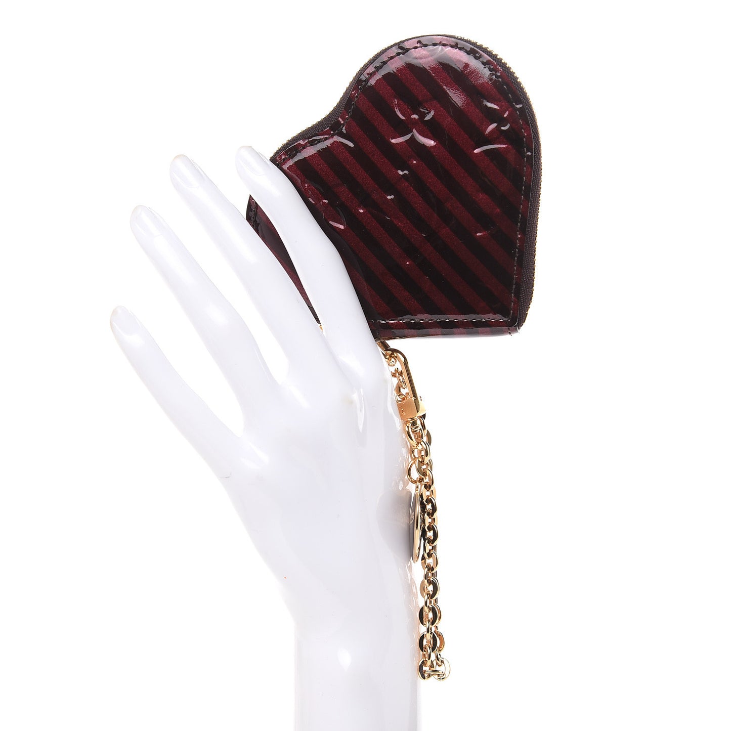 Vernis Rayures Coeur Heart Coin Purse Amarante