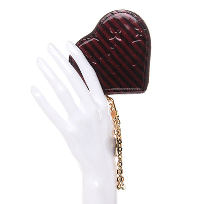 Louis Vuitton Vernis Rayures Coeur Heart Coin Purse Amarante 2 of 7