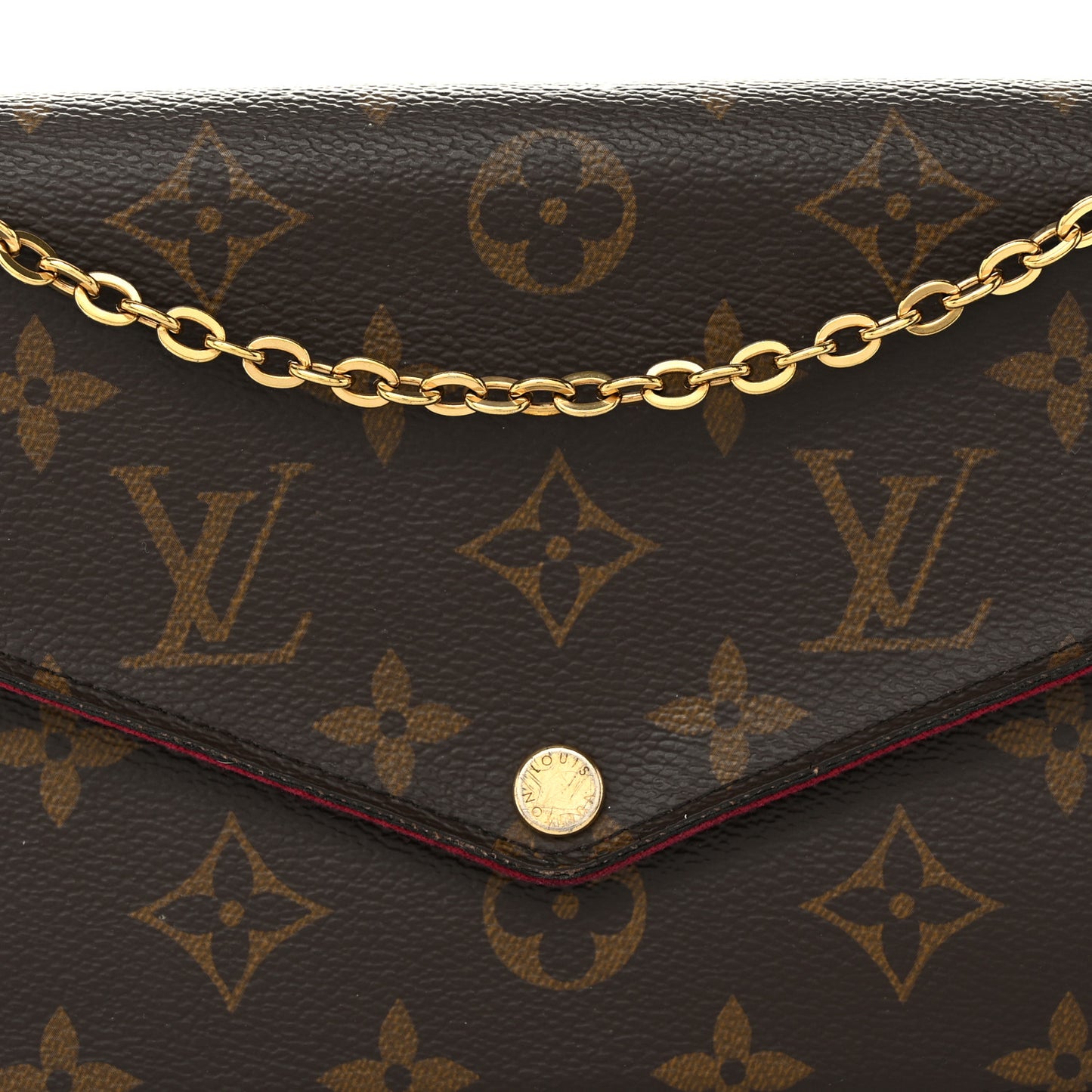Monogram Pochette Felicie Chain Wallet Fuchsia