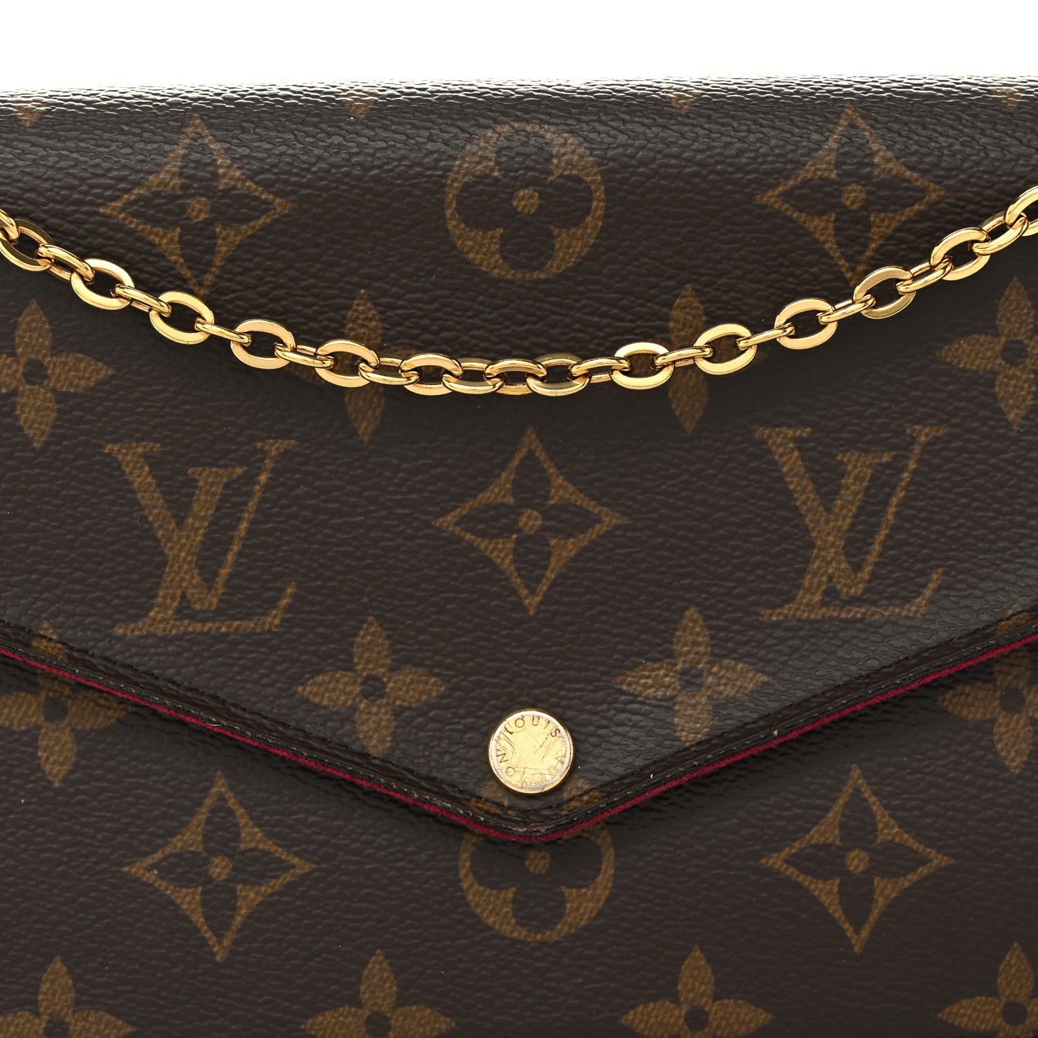 Louis Vuitton Monogram Pochette Felicie Chain Wallet Fuchsia 8 of 11