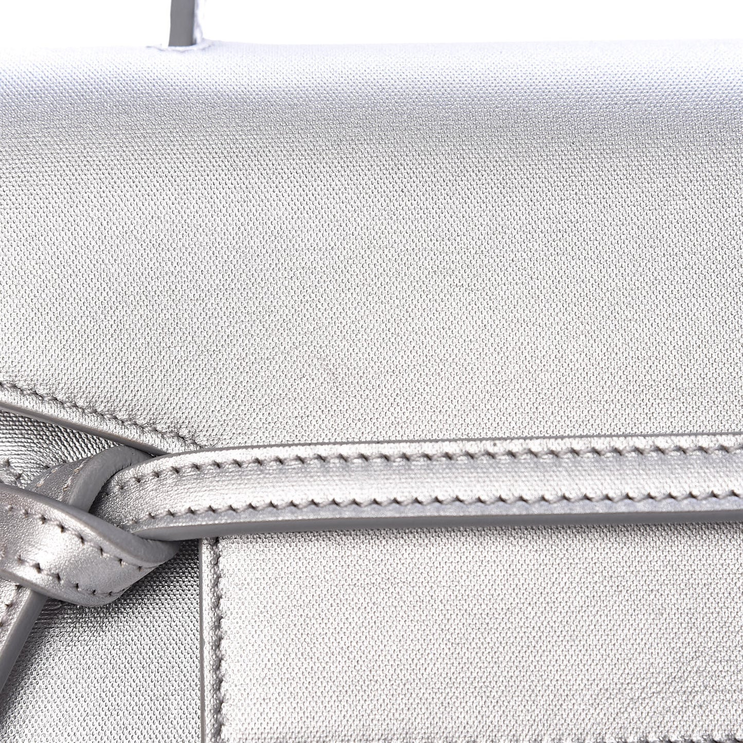 Laminated Calfskin Nano Belt Bag Silver