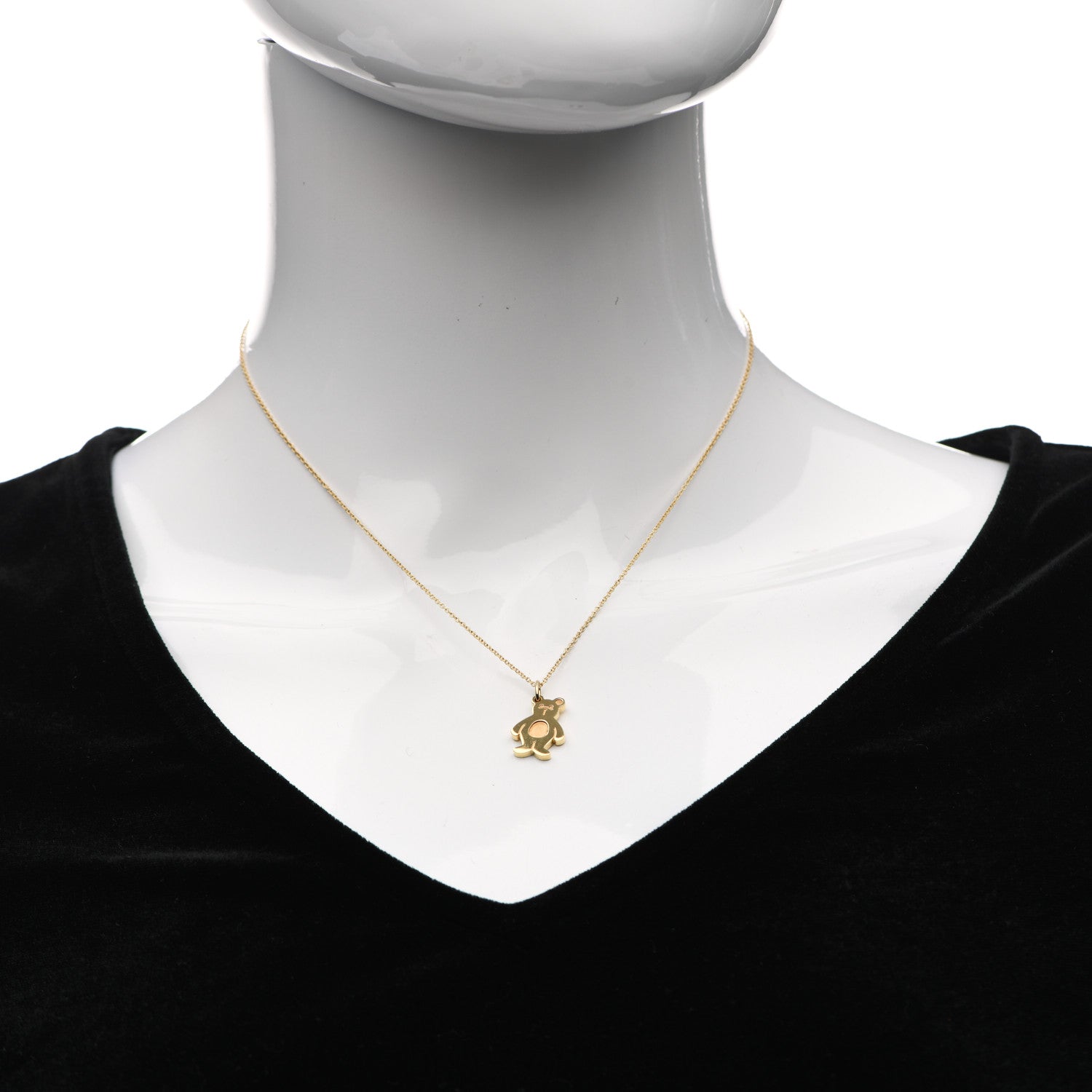 Tiffany 18K Yellow Gold Bear Hug Charm Necklace 2 of 7
