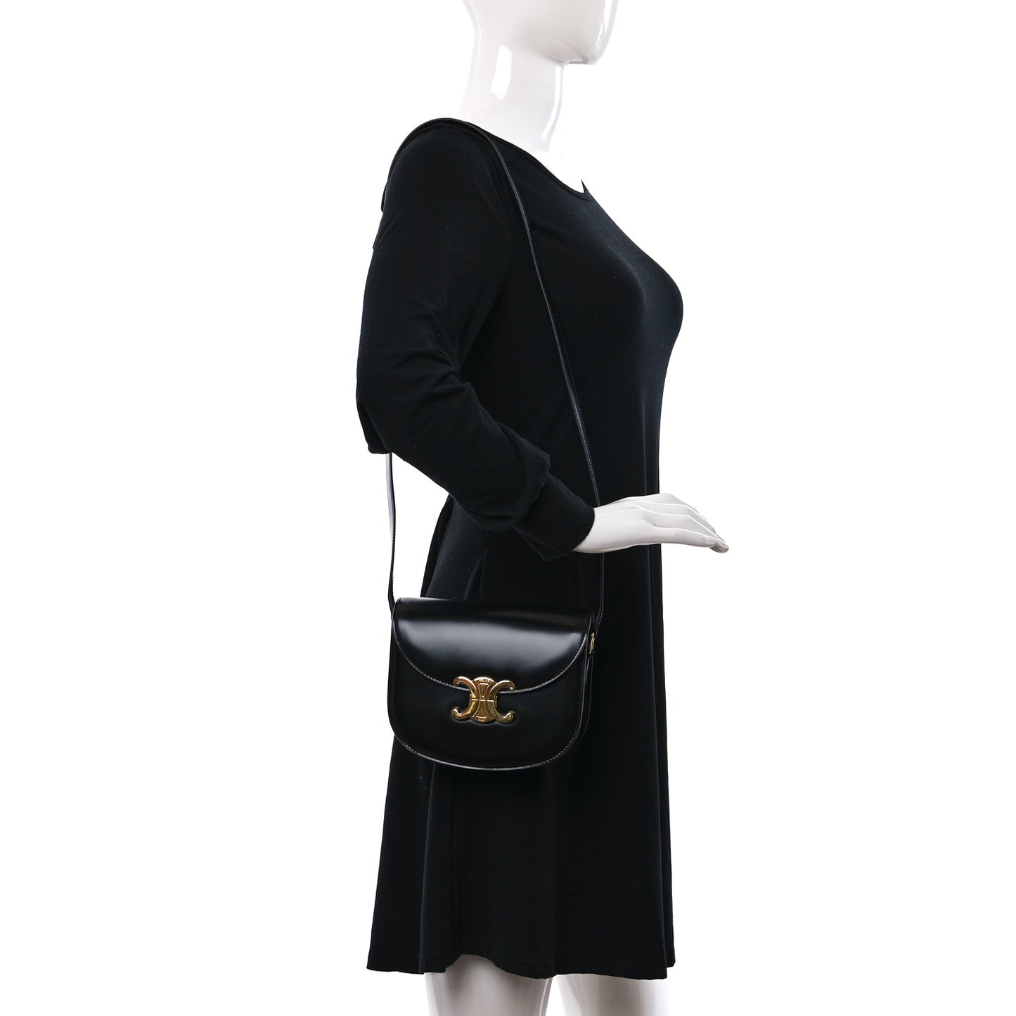 Shiny Calfskin Teen Besace Black
