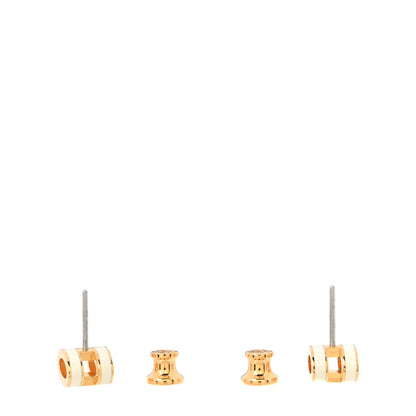 Hermes Gold Lacquered Mini Pop H Earrings White 3 of 5