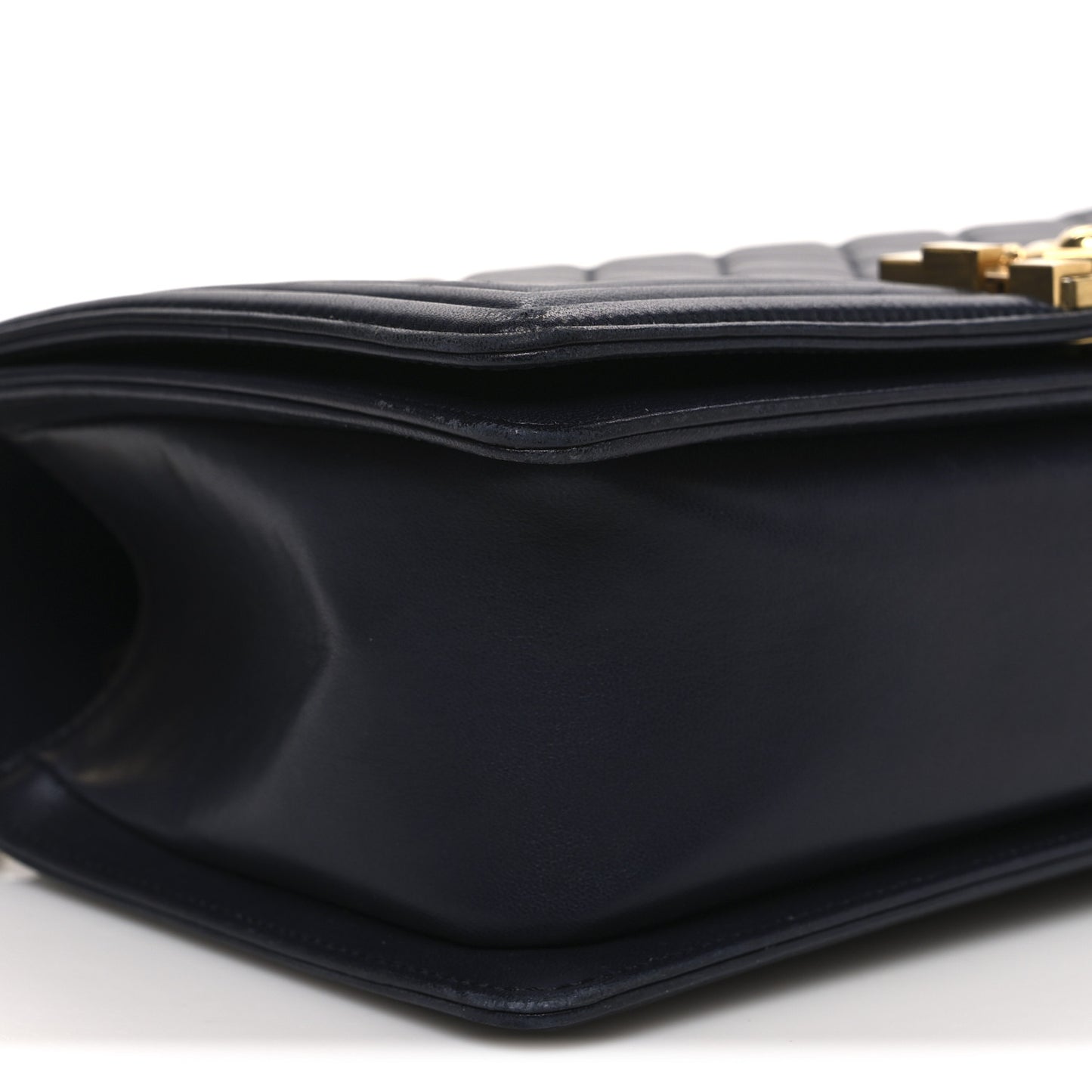 Lambskin Quilted Medium Boy Flap Dark Navy