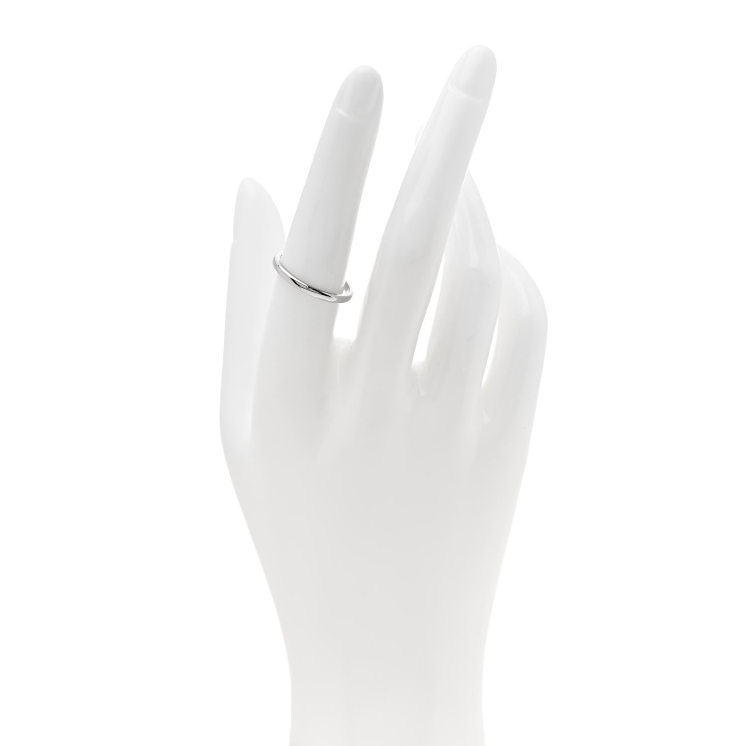 Cartier Platinum 2mm 1895 Wedding Band Ring 55 7.25 2 of 5
