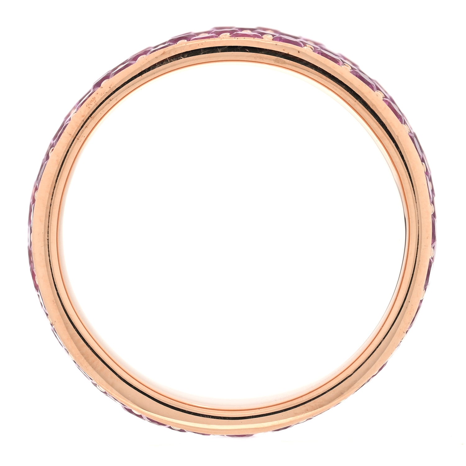 Parker & West by FASHIONPHILE 18K Yellow Gold Pink White Sapphire Flamingo Ombre Cigar Ring 54 7 4 of 9