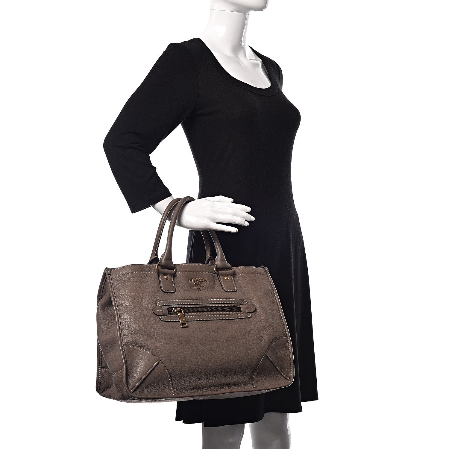 Prada Cervo Deerskin Tote Bambu 2 of 16